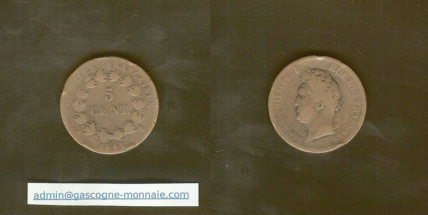 5 centimes Colonies Louis Philippe 1841A F